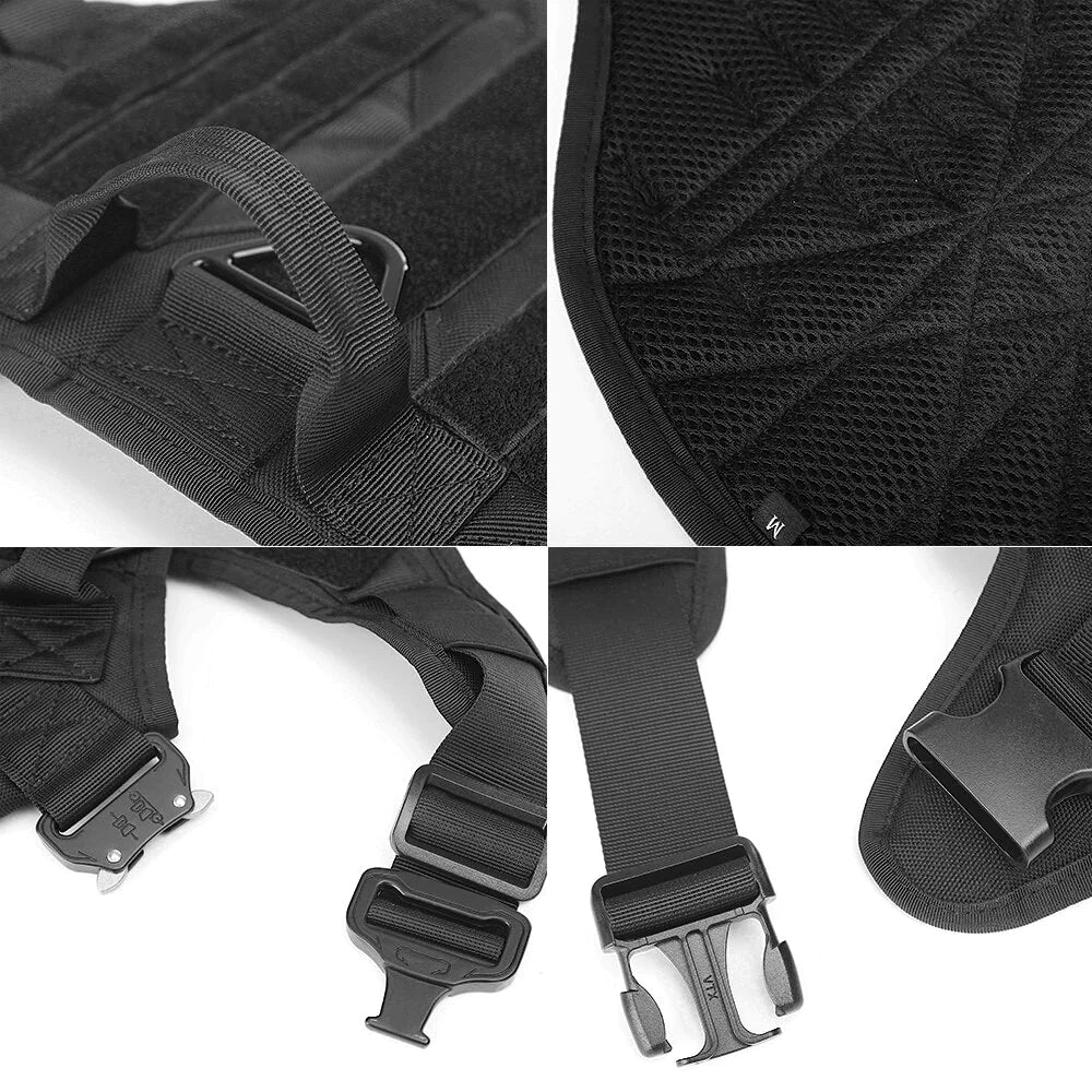 Metal Buckle Tactical Dog Harness. Training Vest.