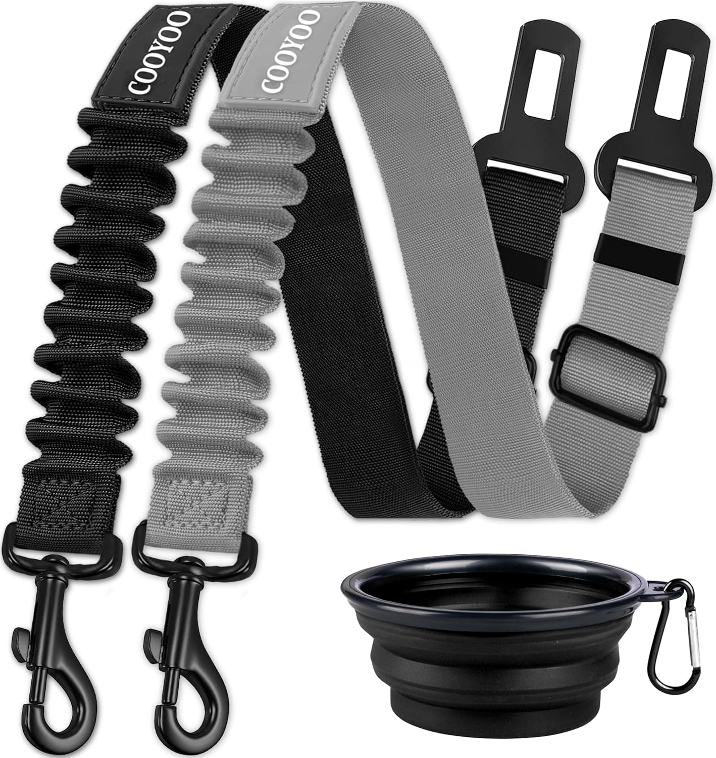 Dog Seat Belt – 3-Piece Retractable & Adjustable Car Seatbelt Set for Dogs | Heavy-Duty, Elastic & Durable Pet Car Harness for Safe Vehicle Travel