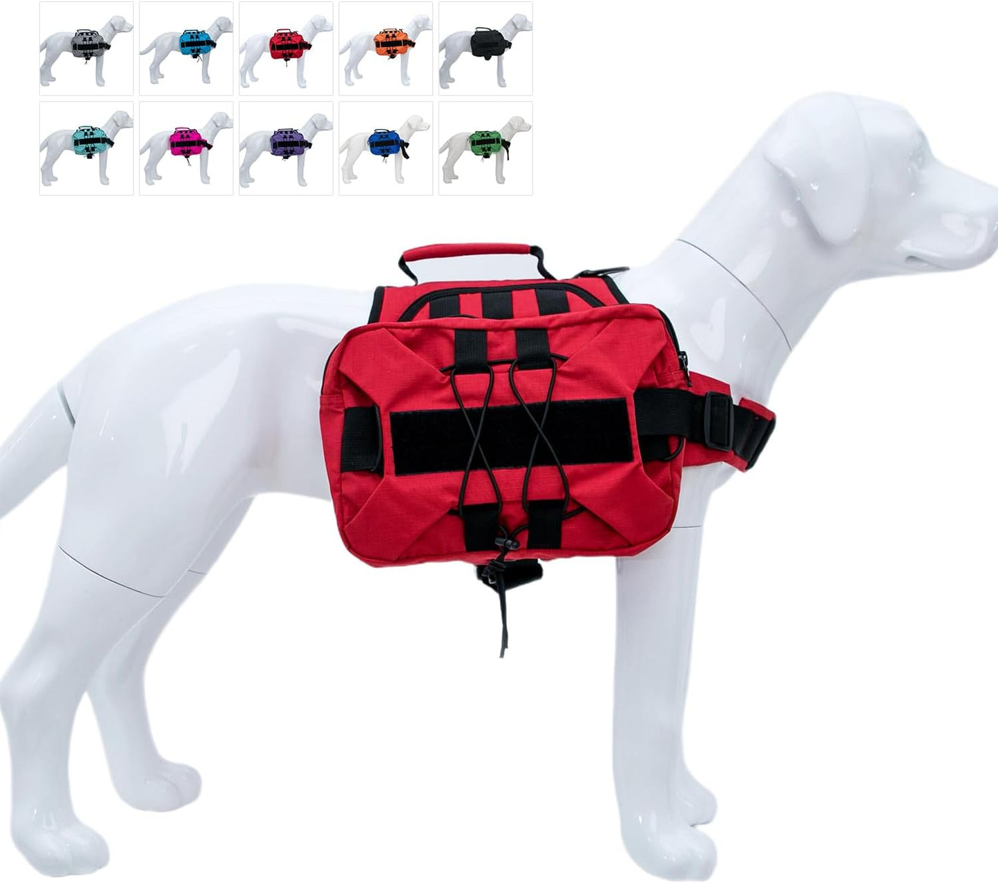 Large Dog Backpack – Outdoor Hound Saddle Bag with Side Pockets for Hiking, Camping, Travel & Training