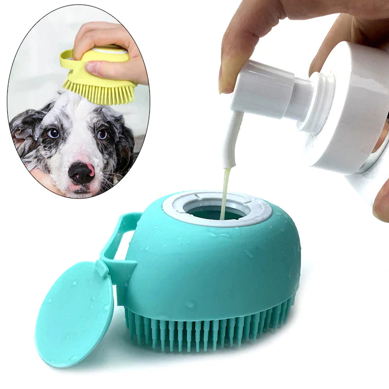 Bathroom Puppy & Big Dog Bath Massage Brush with Soft Safety Silicon.