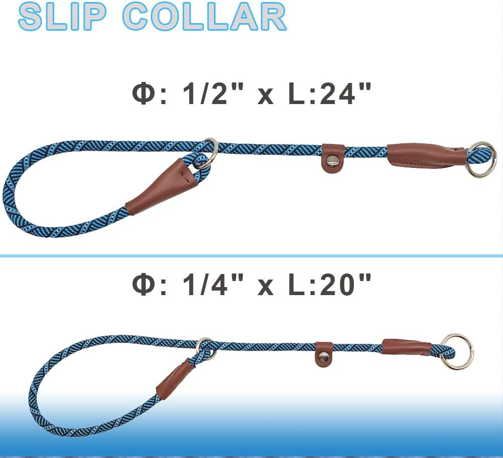 Slip Collar Dog Training Chock Collar, round Nylon Rope Collar