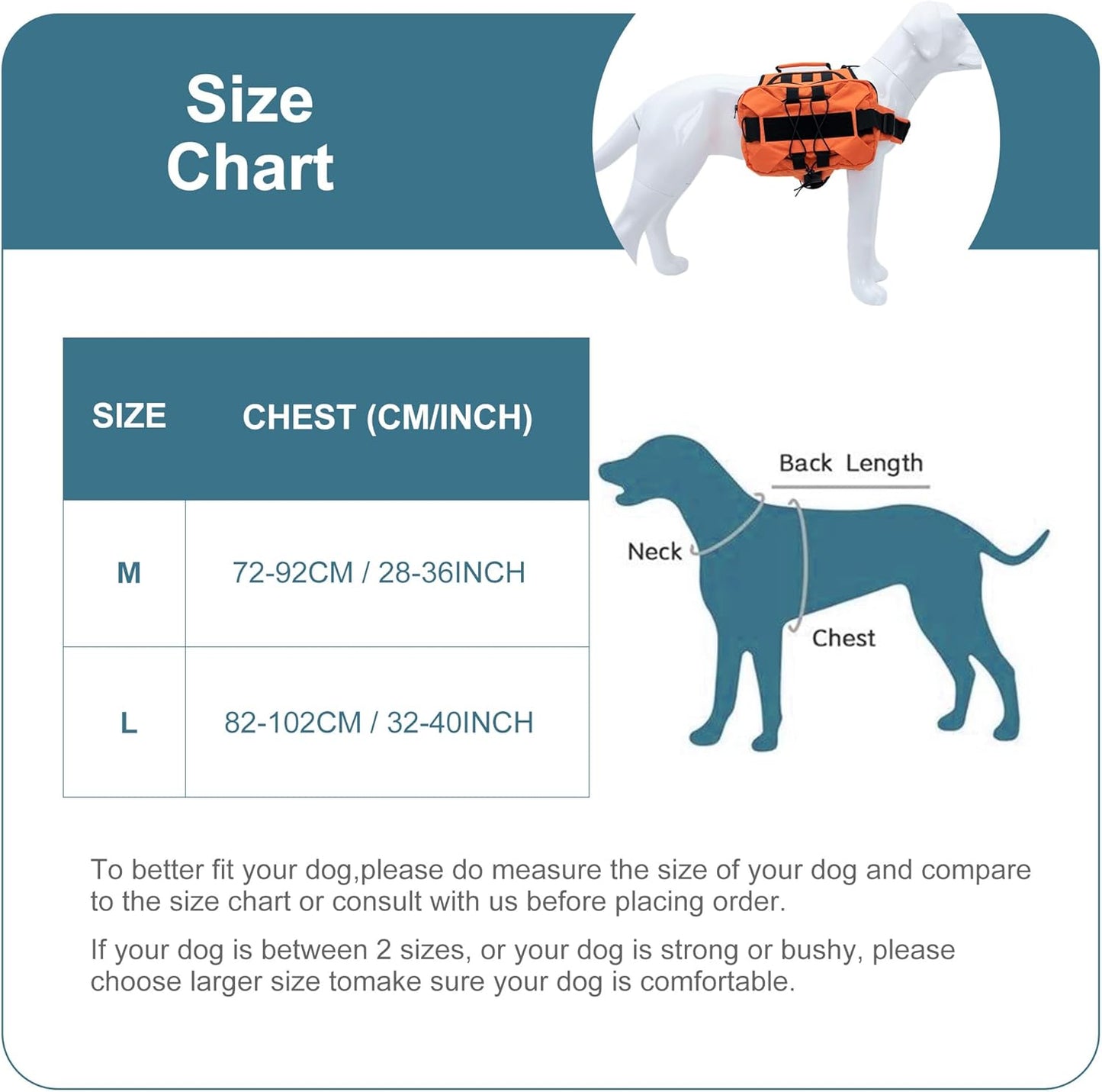 Large Dog Backpack – Outdoor Hound Saddle Bag with Side Pockets for Hiking, Camping, Travel & Training