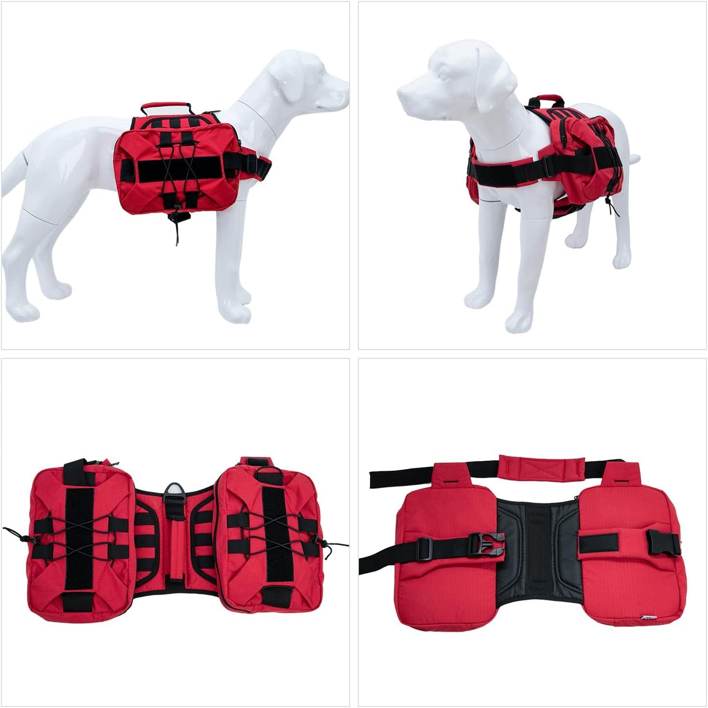 Large Dog Backpack – Outdoor Hound Saddle Bag with Side Pockets for Hiking, Camping, Travel & Training