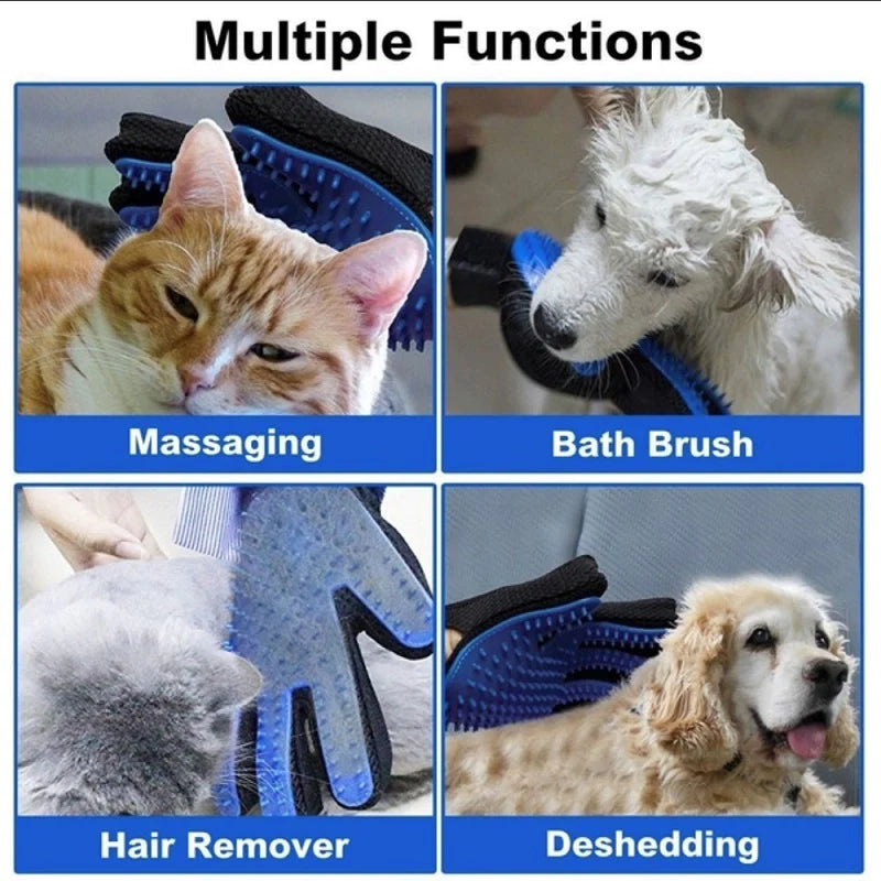 Pet Dog Brush. Self-Grooming Shedding Glove.