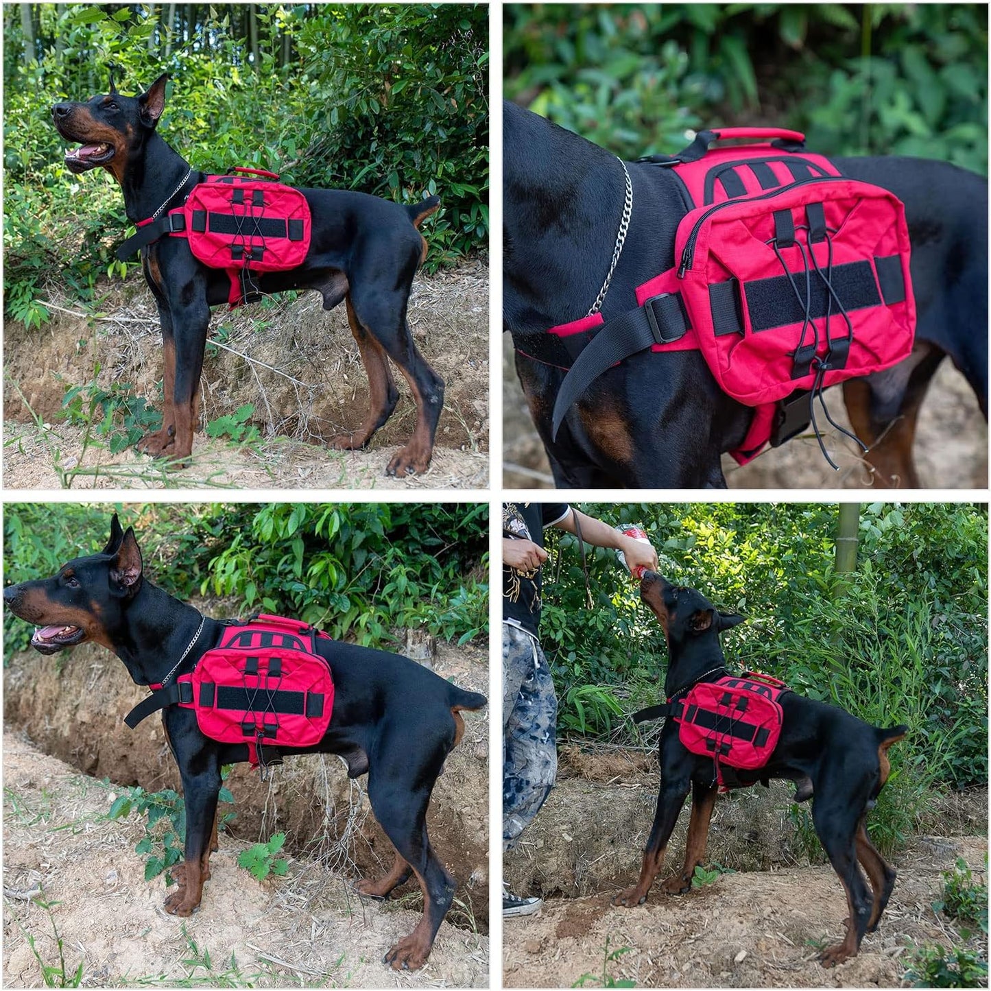 Large Dog Backpack – Outdoor Hound Saddle Bag with Side Pockets for Hiking, Camping, Travel & Training