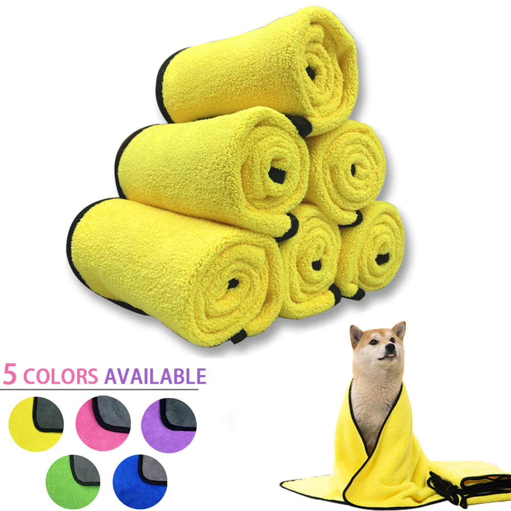 Quick-Drying Pet Dog and Cat Towels with Soft Fiber. Water-Absorbent Bath Towel.