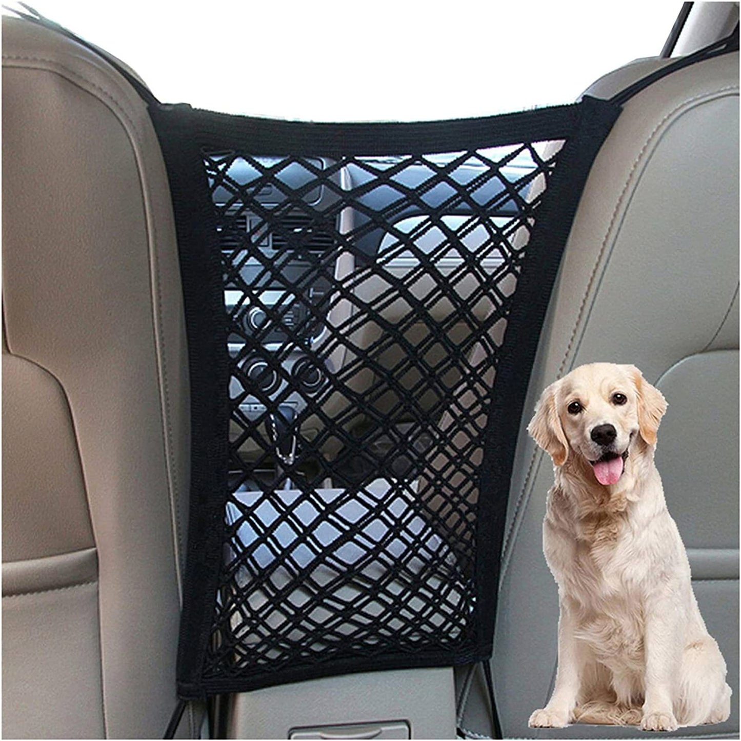 Pet Barrier Dog Car Net – Auto Safety Mesh Organizer & Stretchable Storage Bag for Cars, SUVs & Trucks