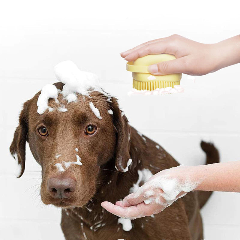 Bathroom Puppy & Big Dog Bath Massage Brush with Soft Safety Silicon.