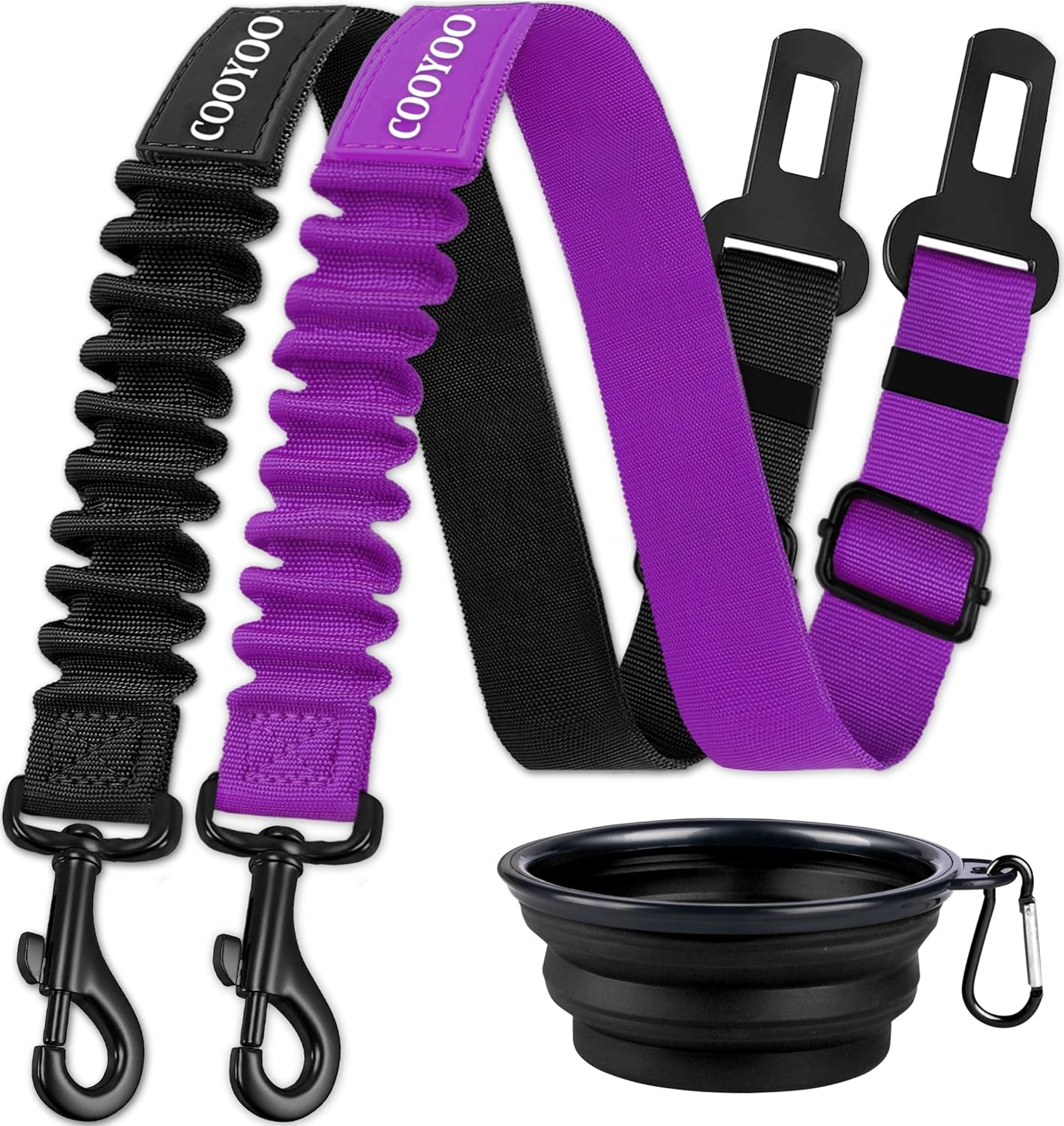 Dog Seat Belt – 3-Piece Retractable & Adjustable Car Seatbelt Set for Dogs | Heavy-Duty, Elastic & Durable Pet Car Harness for Safe Vehicle Travel