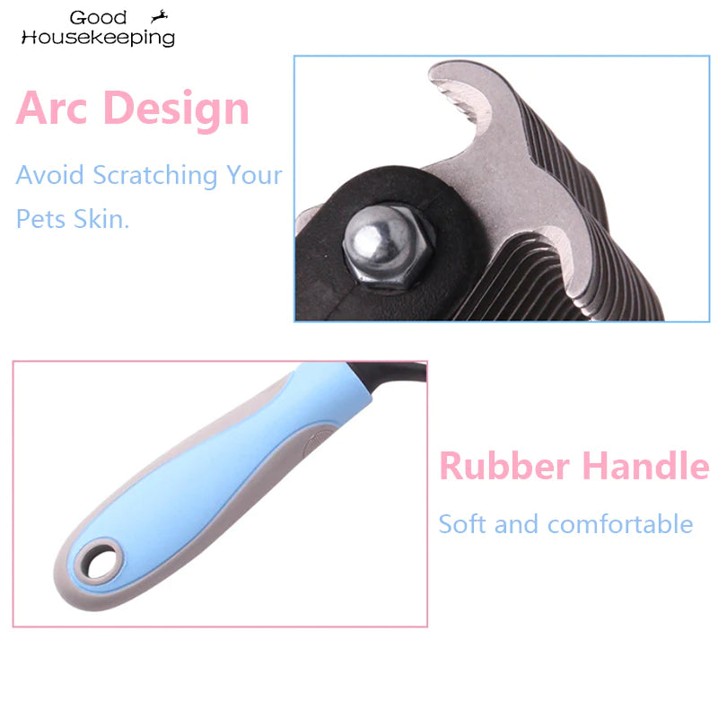 Fur Knot Cutter Dog Grooming Shedding Tool – Double-Sided Pet Hair Removal Comb Brush