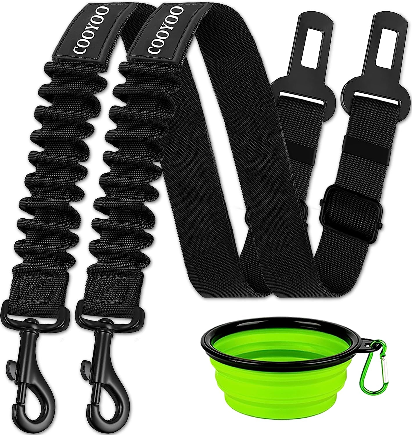 Dog Seat Belt – 3-Piece Retractable & Adjustable Car Seatbelt Set for Dogs | Heavy-Duty, Elastic & Durable Pet Car Harness for Safe Vehicle Travel