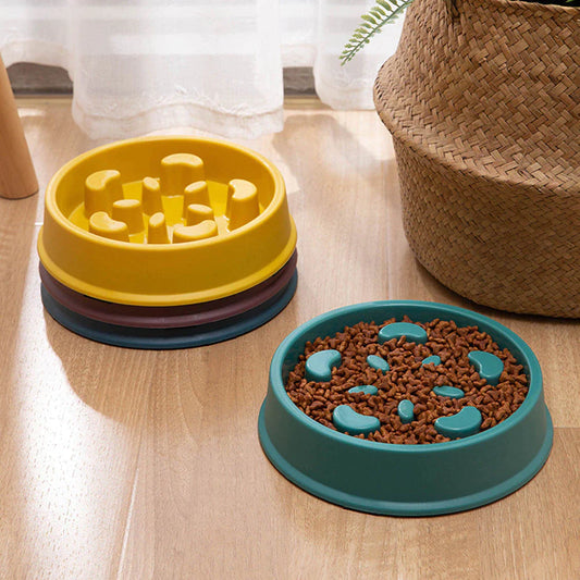 Pet Slow Food Bowl – Non-Slip Slow Feeder for Cats & Dogs