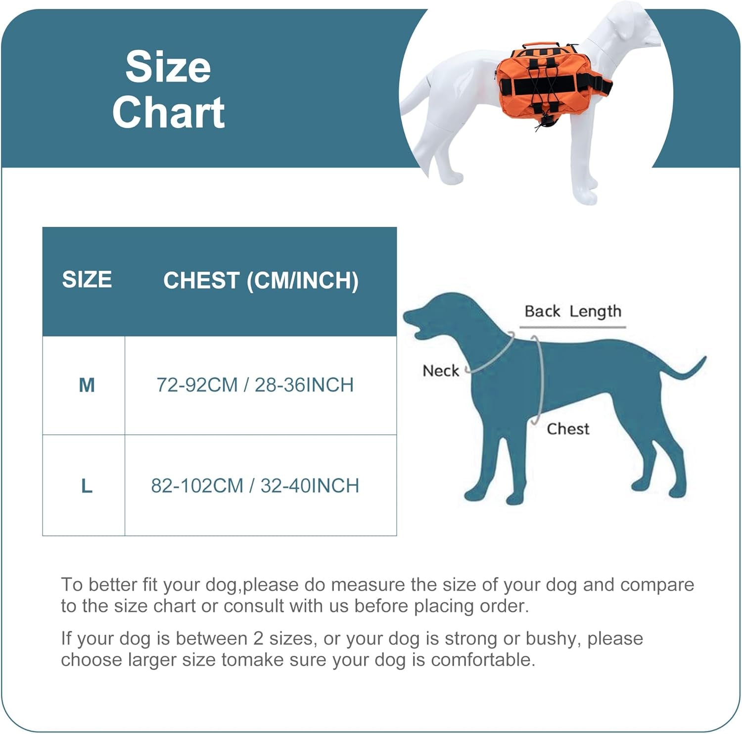 Large Dog Backpack – Outdoor Hound Saddle Bag with Side Pockets for Hiking, Camping, Travel & Training