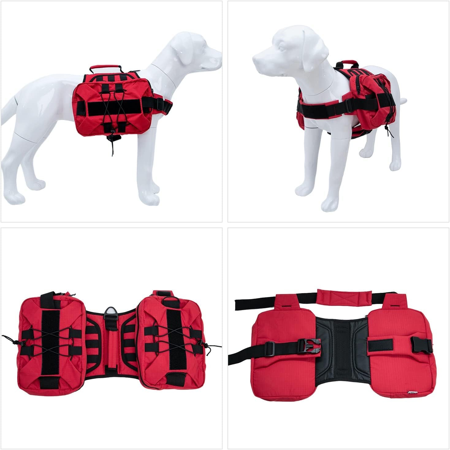 Large Dog Backpack – Outdoor Hound Saddle Bag with Side Pockets for Hiking, Camping, Travel & Training
