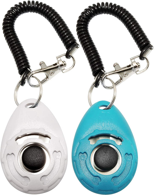 Training Clicker for Pets – 2 Pack with Wrist Strap for Dogs and pets.