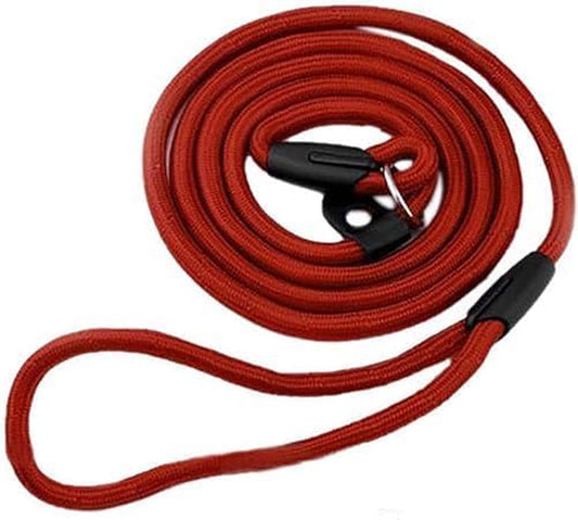 Red Slip Lead Dog Leash – Adjustable Nylon Rope Training Leash & Traction Collar Combo